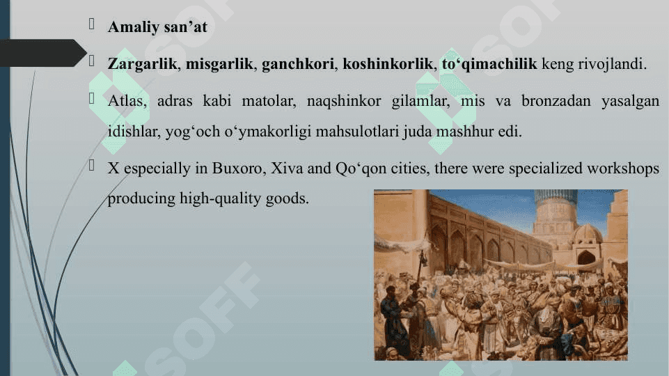XVI-XIX ASRLAR O'ZBEKISTON SAN'ATI 5