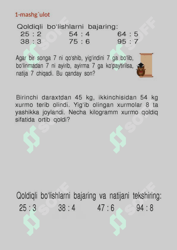3-sinf To'garak matematika 2
