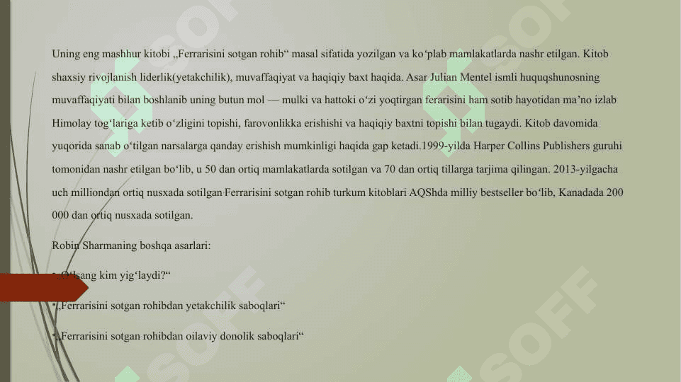 Robin Sharma O’lsang kim yig’laydi 3