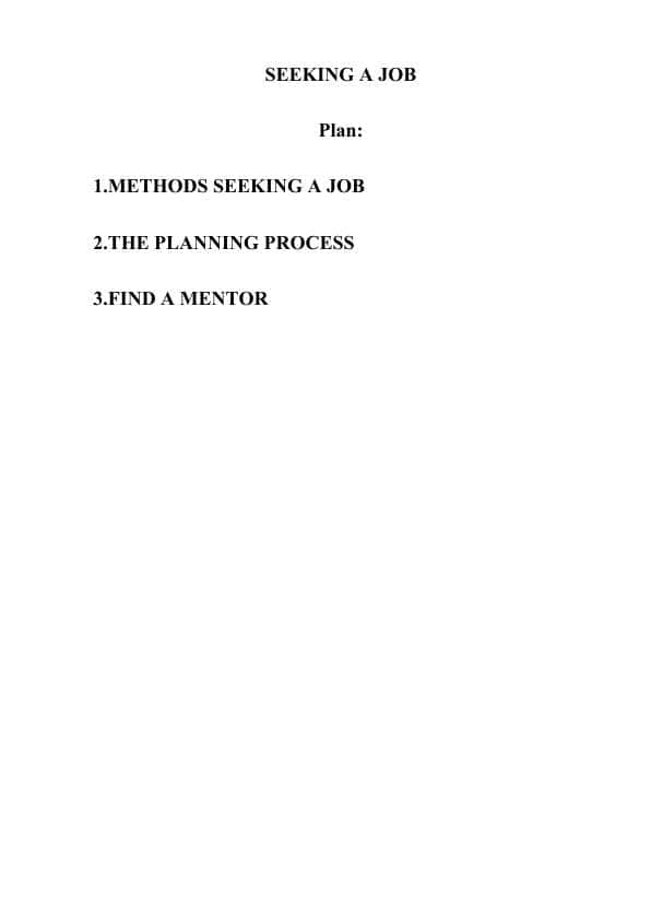 SEEKING A JOB