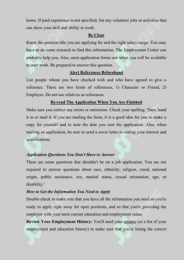 FILLING AN APPLICATION FORM 4