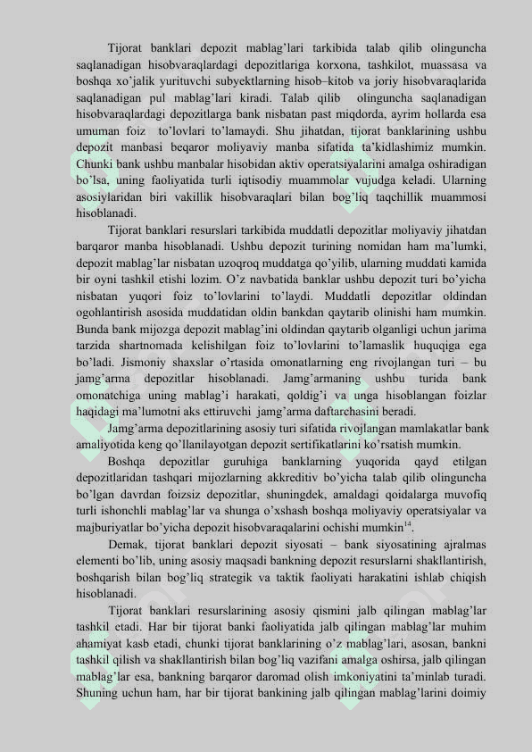 BANKLARDA DEPOSIT OPERATSIYALARI HISOBI 4