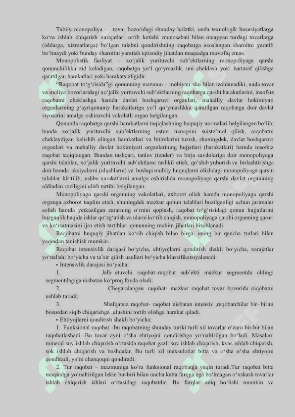 RAQOBATLI HARAKATLARNI BOSHQARISH 2