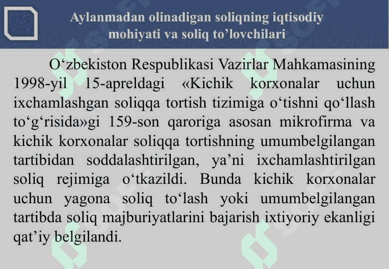 AYLANMADAN OLINADIGAN SOLIQ 4