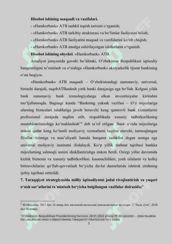 Hamkorbank amaliyot hisoboti 5