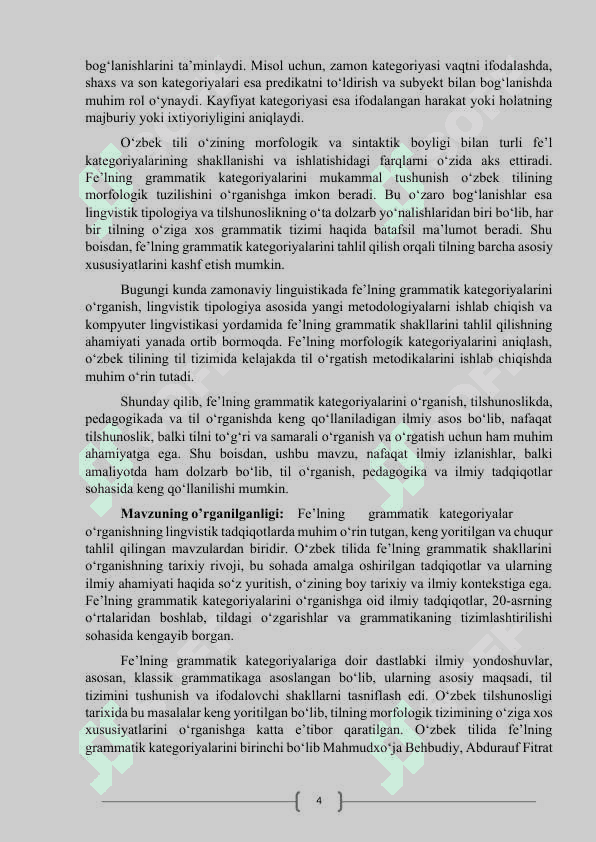 Fe'lning grammatik kategoriyasi 4