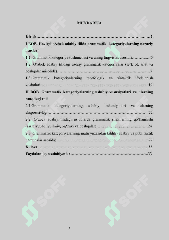 Grammatik kategoriyalar va ularning uslubiy xususiyatlari  kurs ishi 3