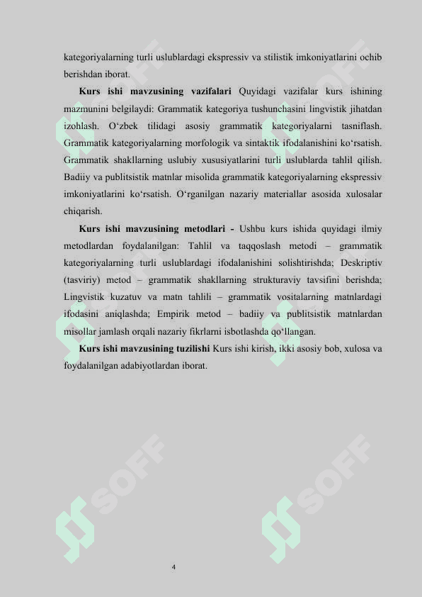 Grammatik kategoriyalar va ularning uslubiy xususiyatlari  kurs ishi 6