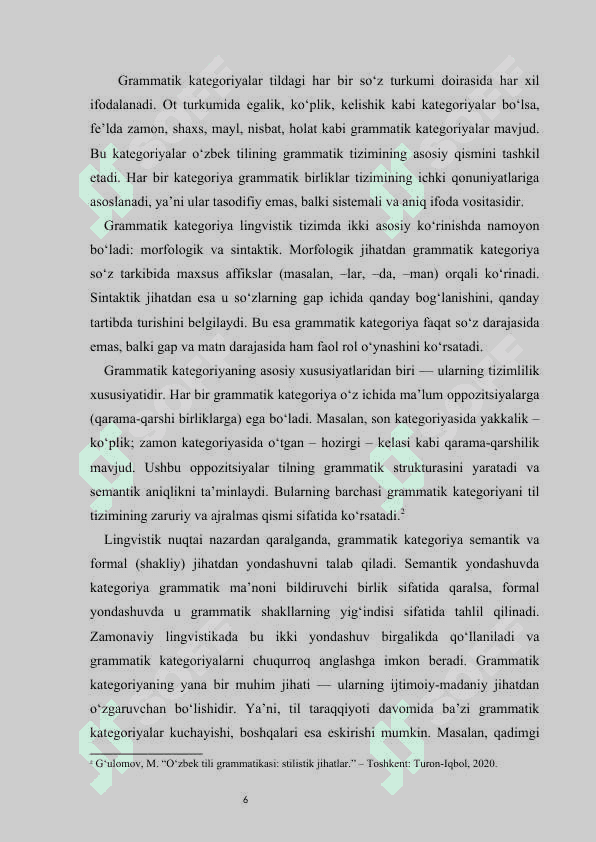 Grammatik kategoriyalar va ularning uslubiy xususiyatlari  kurs ishi 8