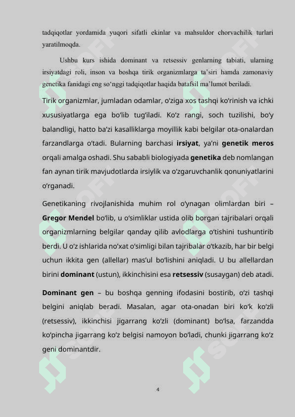 dominant va retsetsiv gen 4
