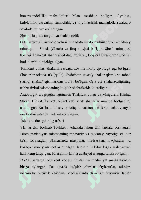 OʼRTA ASRLARDA TOSHKENT VOHASI MADANIYATI 3