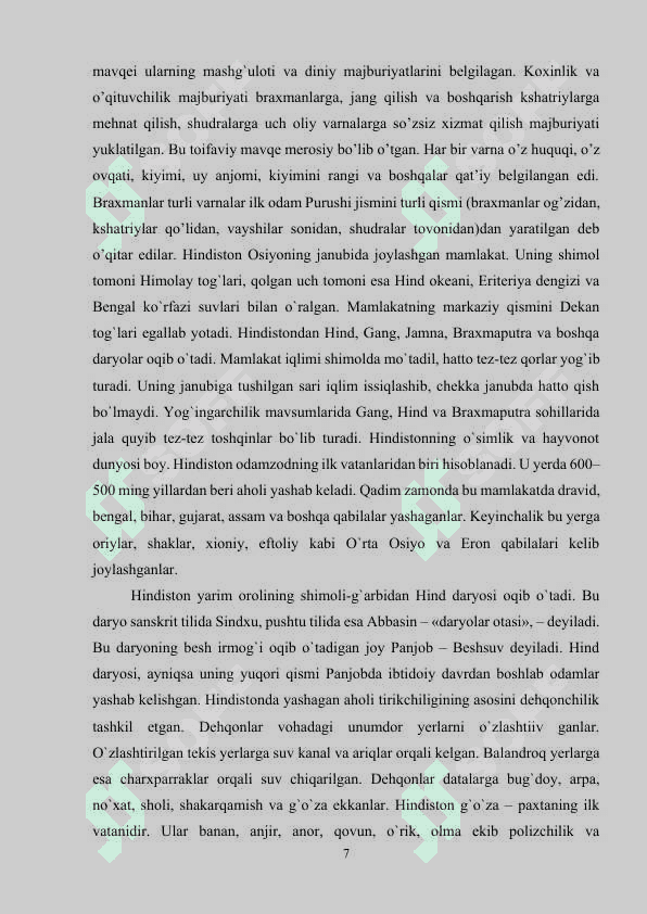 Qadimgi Hindiston sivilizatsiyasi va ijtimoiy-iqtisodiy hayoti 7