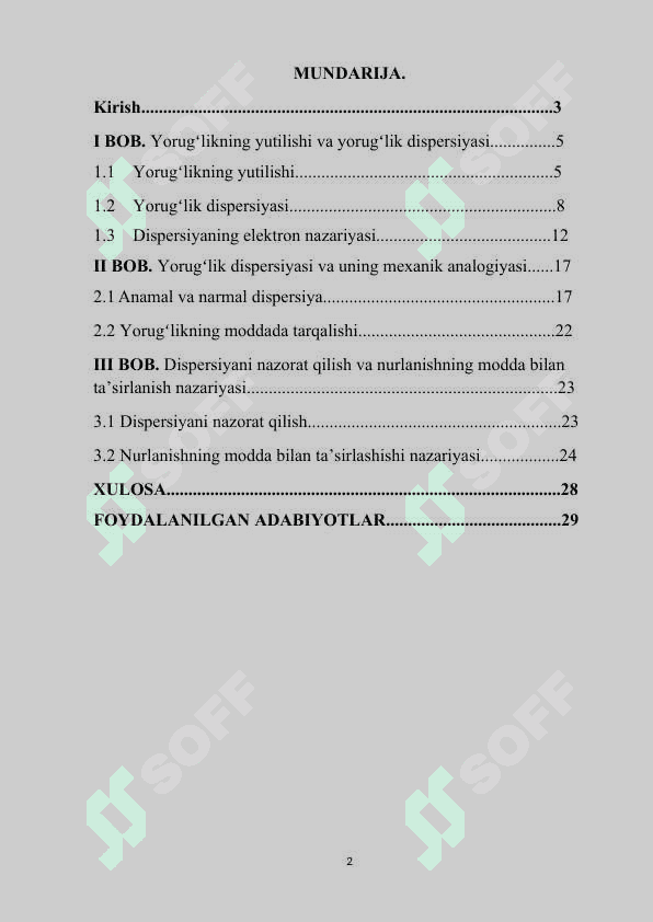 Yoruglik dispersiyasi 2