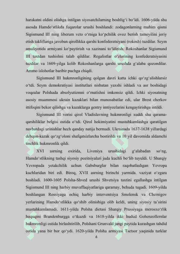 kurs ishi Polsha XVII-XIX asrlarda 6