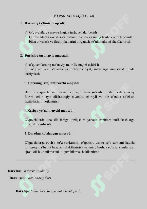 RAVISHNING MA’NO GURUHLARI (TURLARI) 2