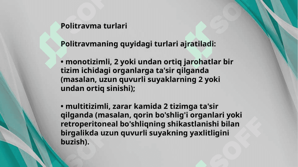Politravma.Qo`shma jarohatlar 4