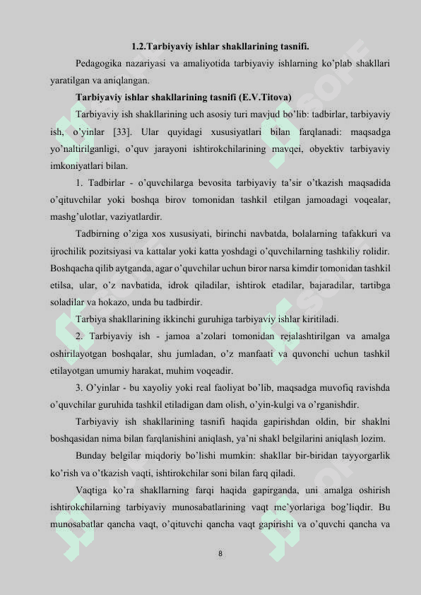 SINF FAOLLARINI ANIQLASH VA TARBIYALASH USULLARI 8