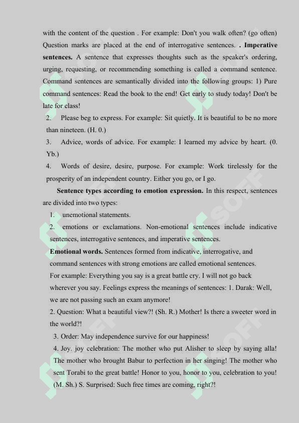The exclamative and imperative clause types 7