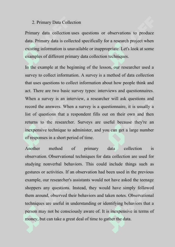 Differentiation of negative and good aspects for data collection 3