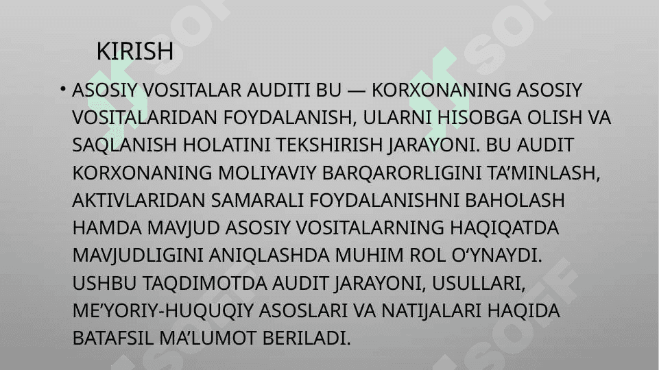 Asosiy vositalar auditi 3