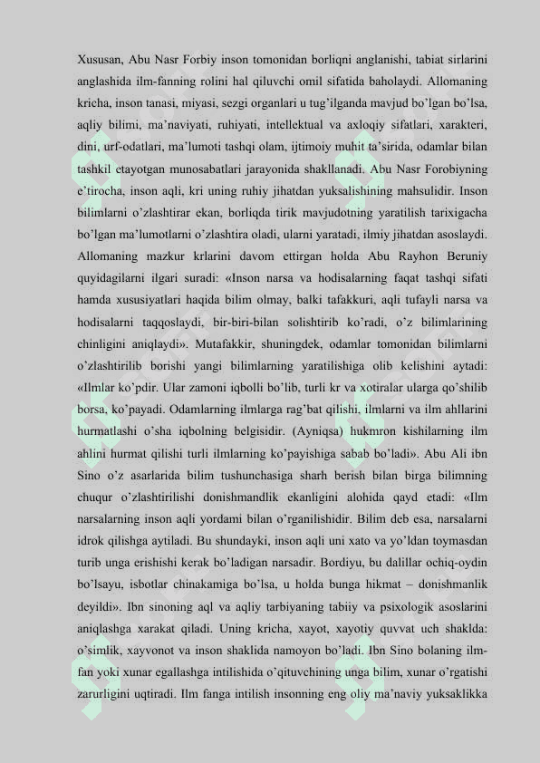 BOSHLANG'ICH TA'LIM FANLARINI O'QITISH JARAYONIDA  SHARQ MUTAFAKKIRLARINI  ASARLARIDAN FOYDALANISH 2