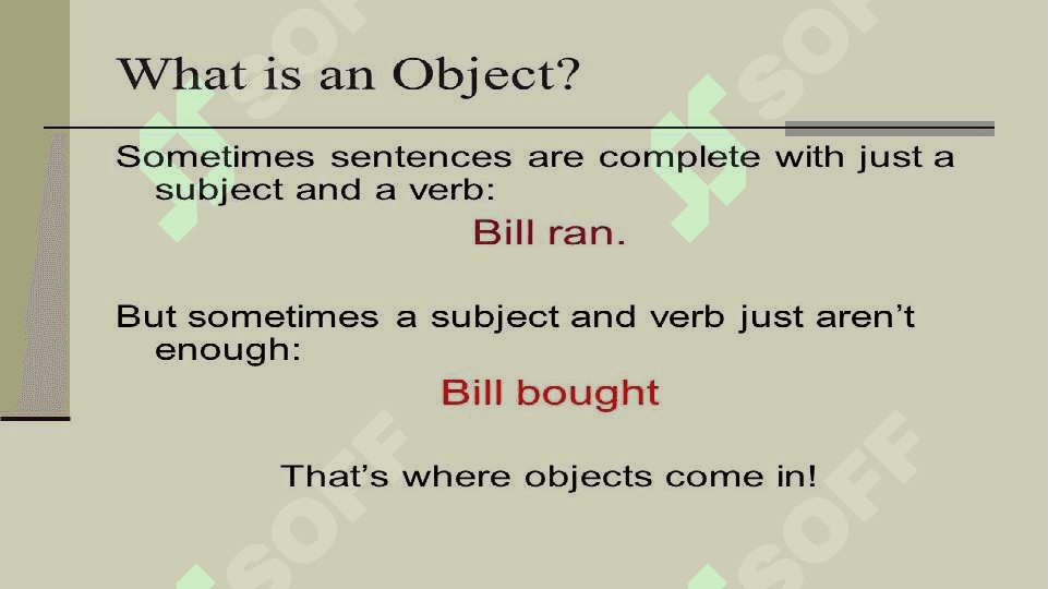 Verbs, objects and complements 2
