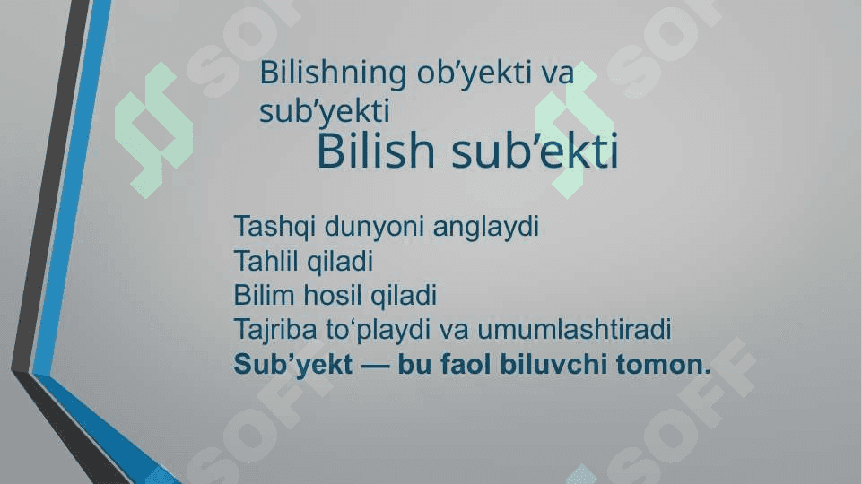 Bilish nazariyasi (Epistemologiya) 3