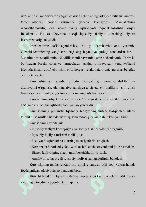 Iqtisodiy faoliyat va uning turlari 5