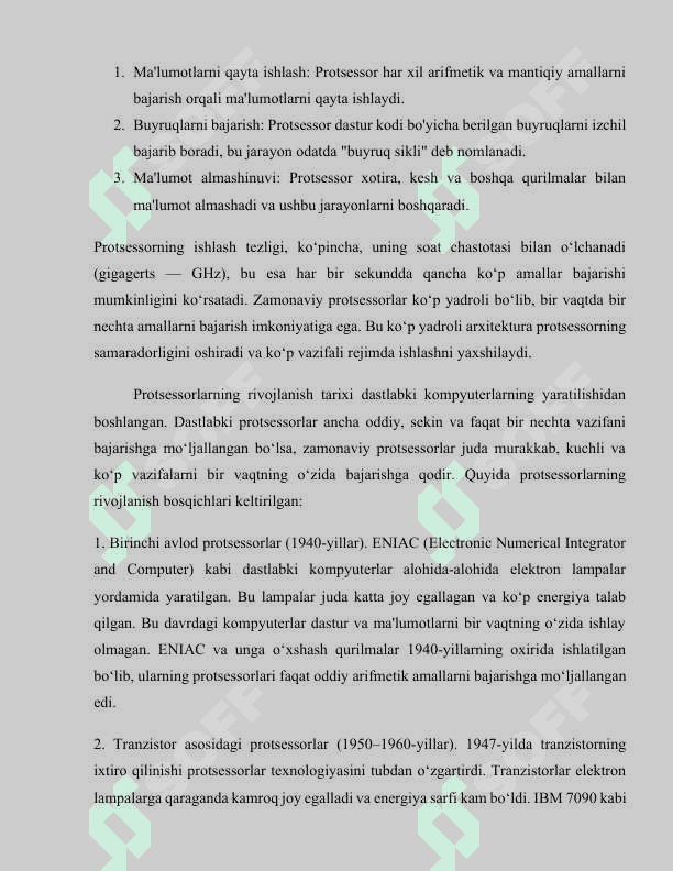 Protsessor va Protsessorlarning ichki registr turlari 3