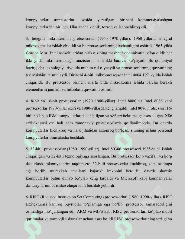 Protsessor va Protsessorlarning ichki registr turlari 4