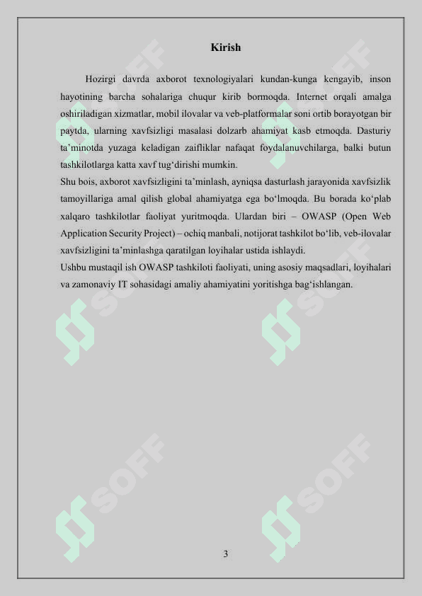 OWASP TASHKILOT VA UNING FAOLIYAT TURI 3