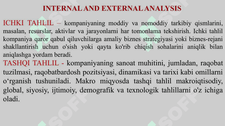 STRATEGY FORMULATION-I INTERNAL AND EXTERNAL ANALYSIS 5