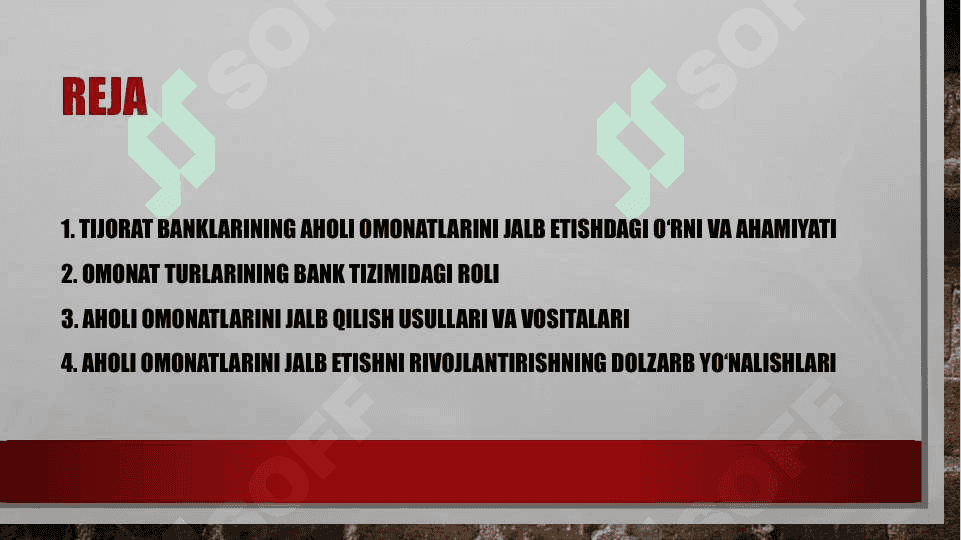 Tijorat banklarida aholi omonatlarini jalb etish 2