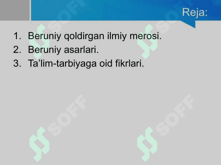 Abu Rayxon Beruniyning ilmiy merosi va uning pedagogika fan taraqqiyotidagi o’rni 2