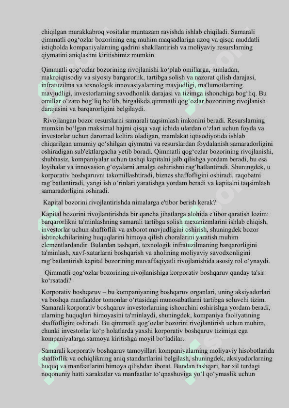 Banklarda qimmatli qog‘ozlar bilan operatsiyalari hisobi 8