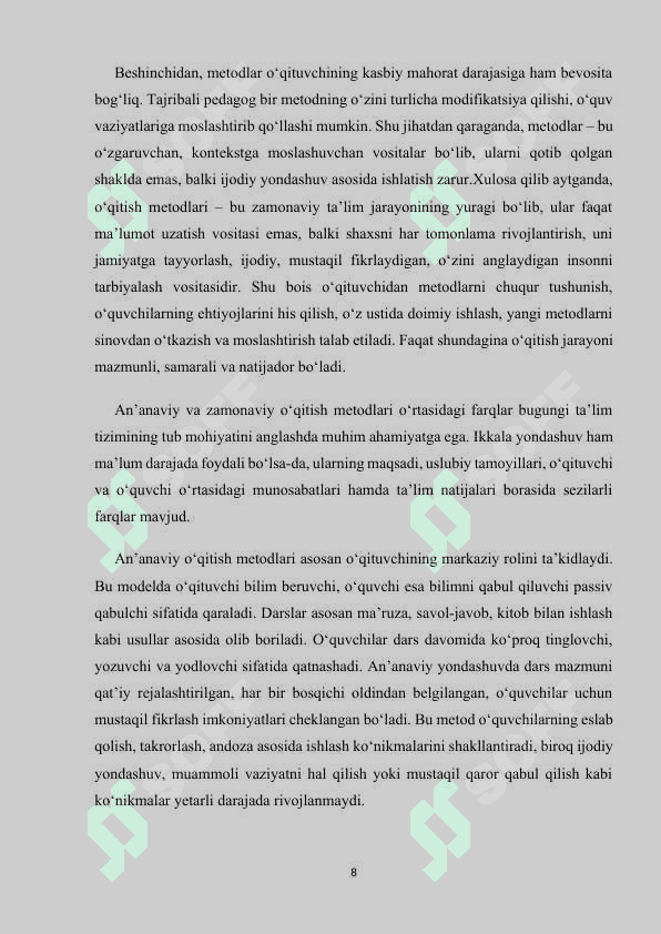 O‘QITISHNING ZAMONAVIY METODLARI 8