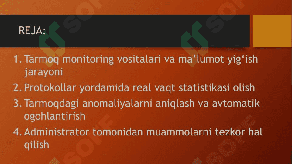 Tarmoq monitoringi va boshqarish 2