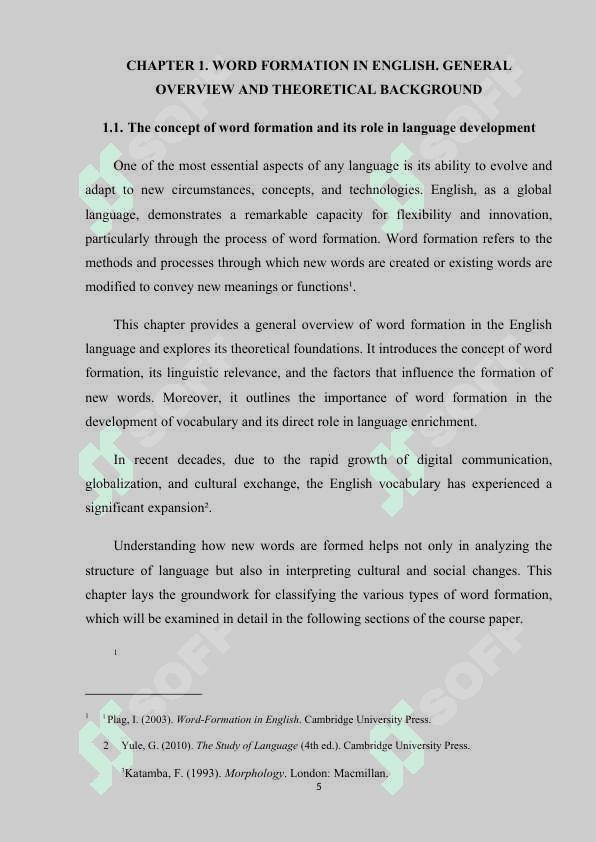 The types of word formation and their classification 5