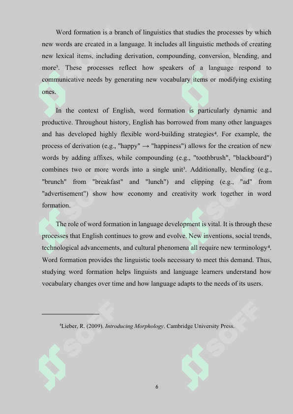 The types of word formation and their classification 6