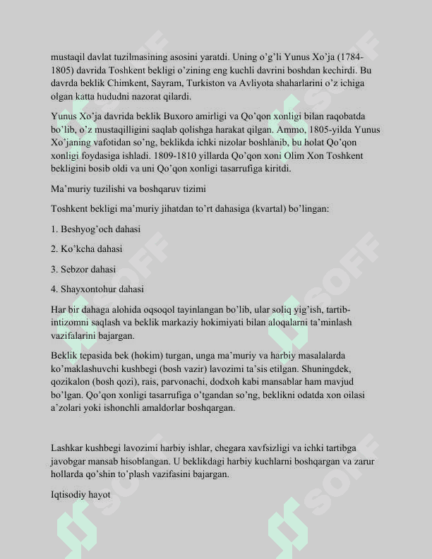 TOSHKENT BEKLIGI 2