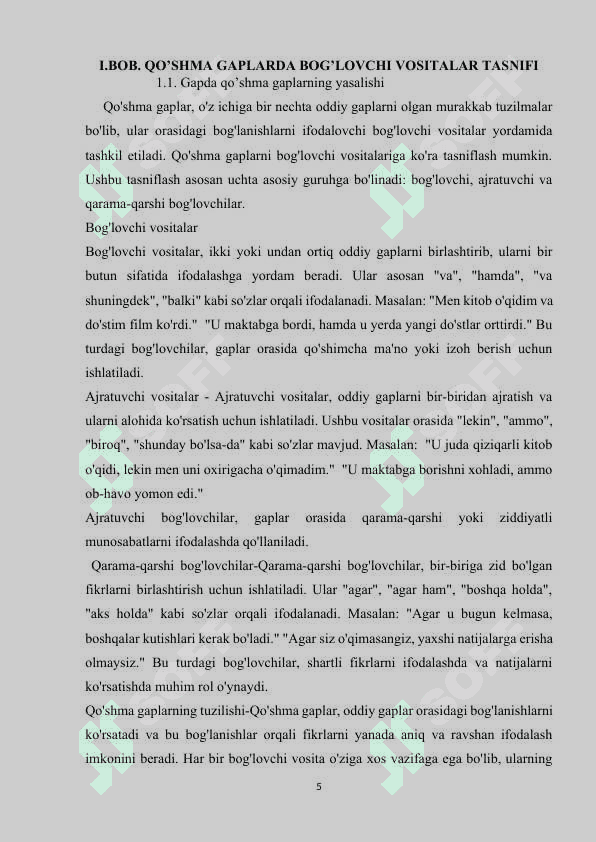 Qo'shma gaplar 5