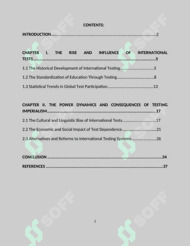 IMPERIALISM OF INTERNATIONAL TESTS" 2