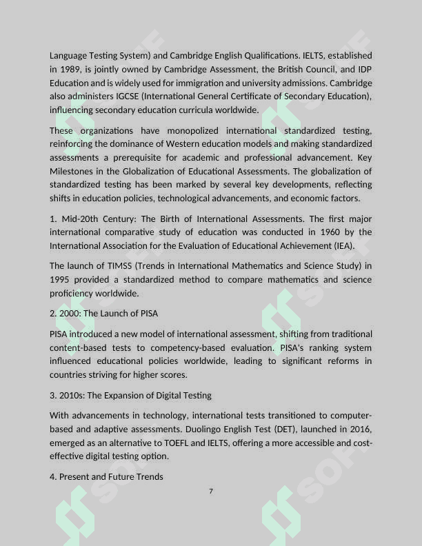IMPERIALISM OF INTERNATIONAL TESTS" 8