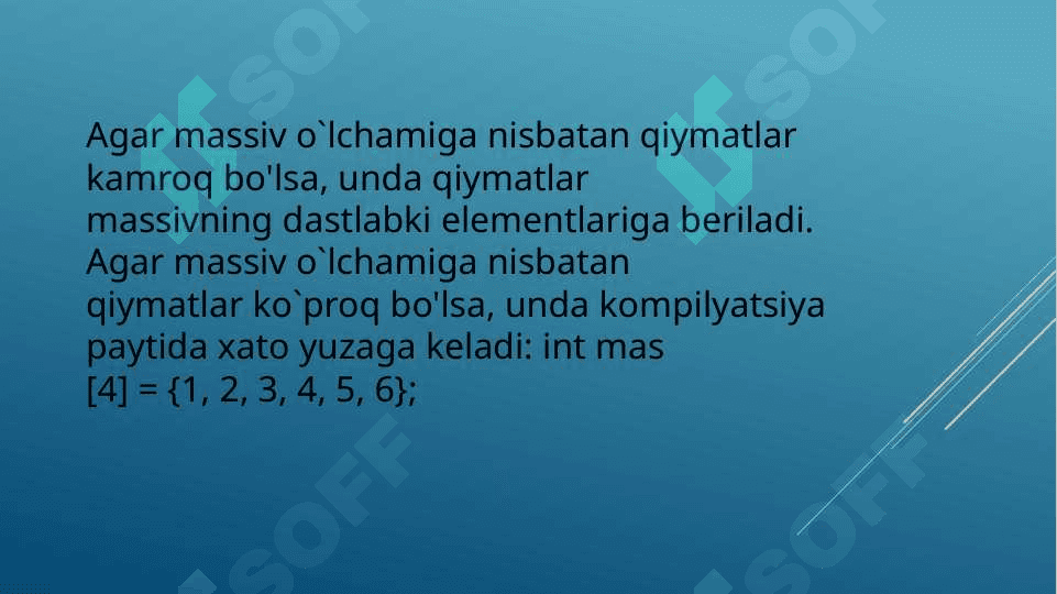 Massivlarga oid masalalar ishlash. 4