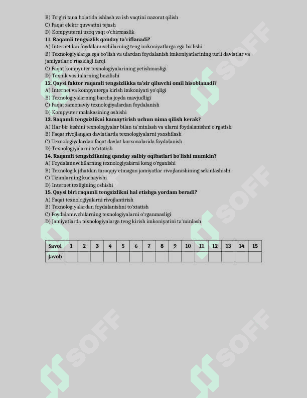10-sinf informatika test yillik 5