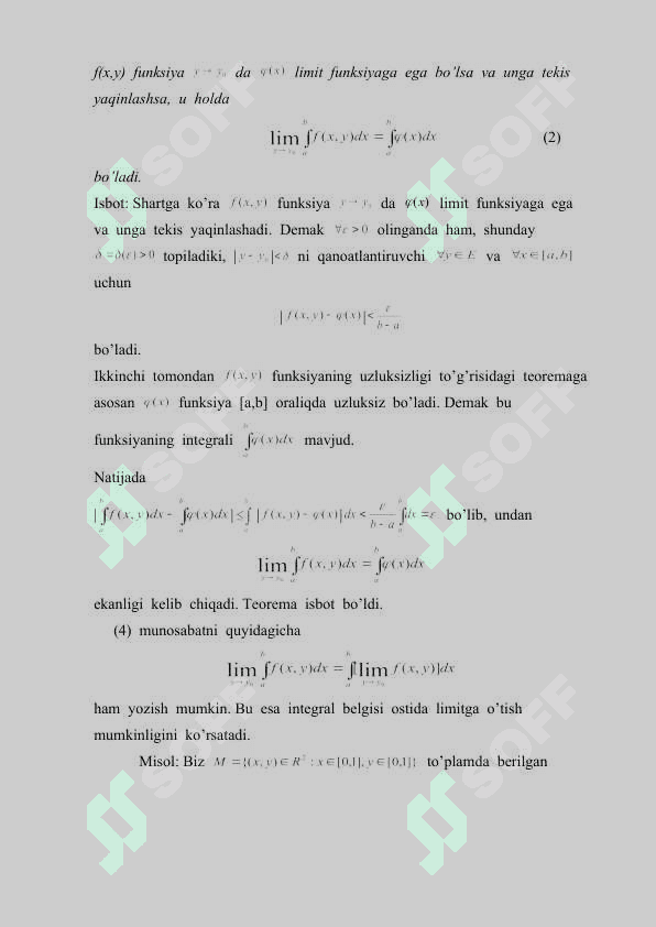 Parametrga   bog’liq    integrallar 8