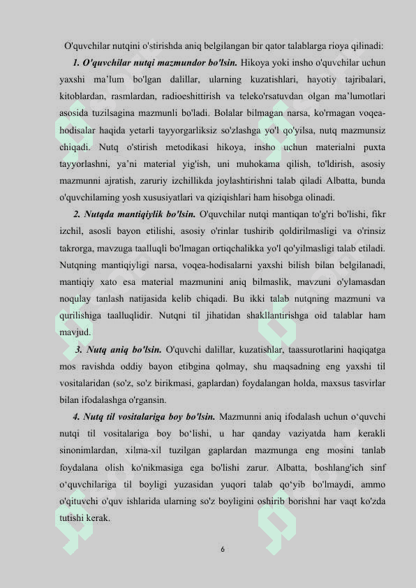 Savod o'rgatish davri yozuv darslarida nutq o'stirish 6