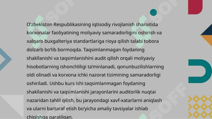 Taqsimlanmagan foydaning shakllanishi va taqsimlanishining auditi 4