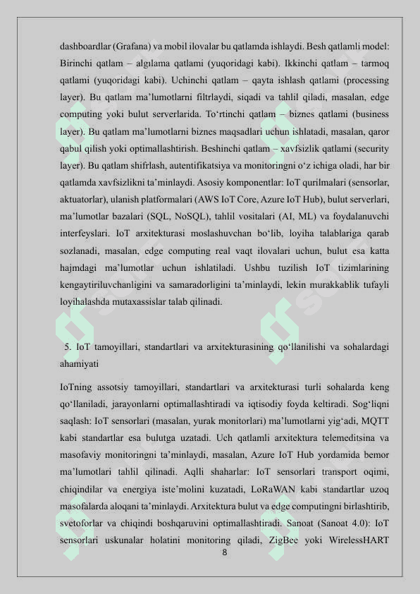 BUYUMLAR INTERNETI АMАLIYOTI HISOBOTI 8