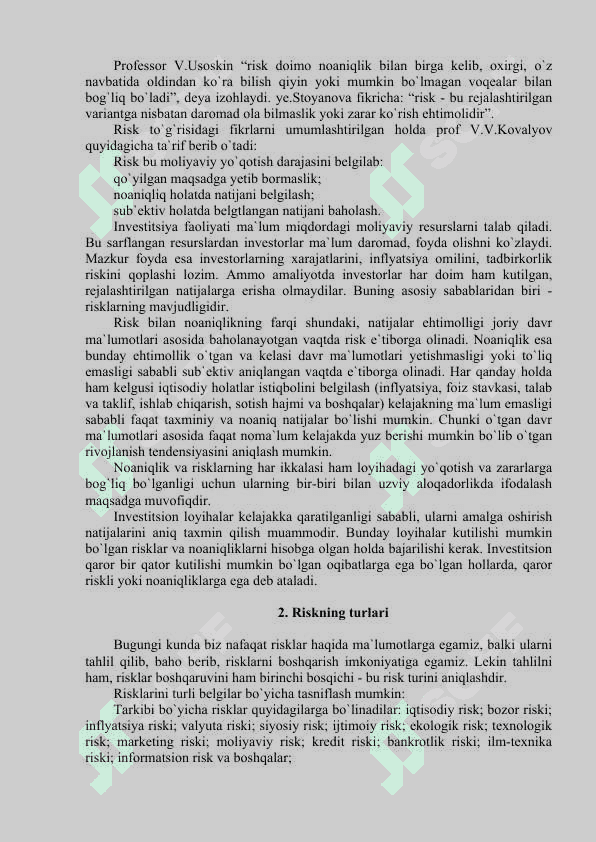 Moliyaviy risklar 2
